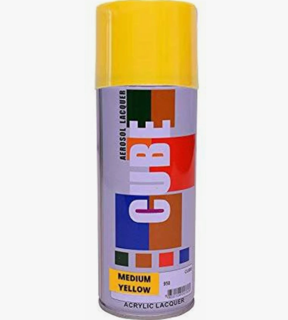 Cube Aerosol Spray Paint (Yellow) 400ml